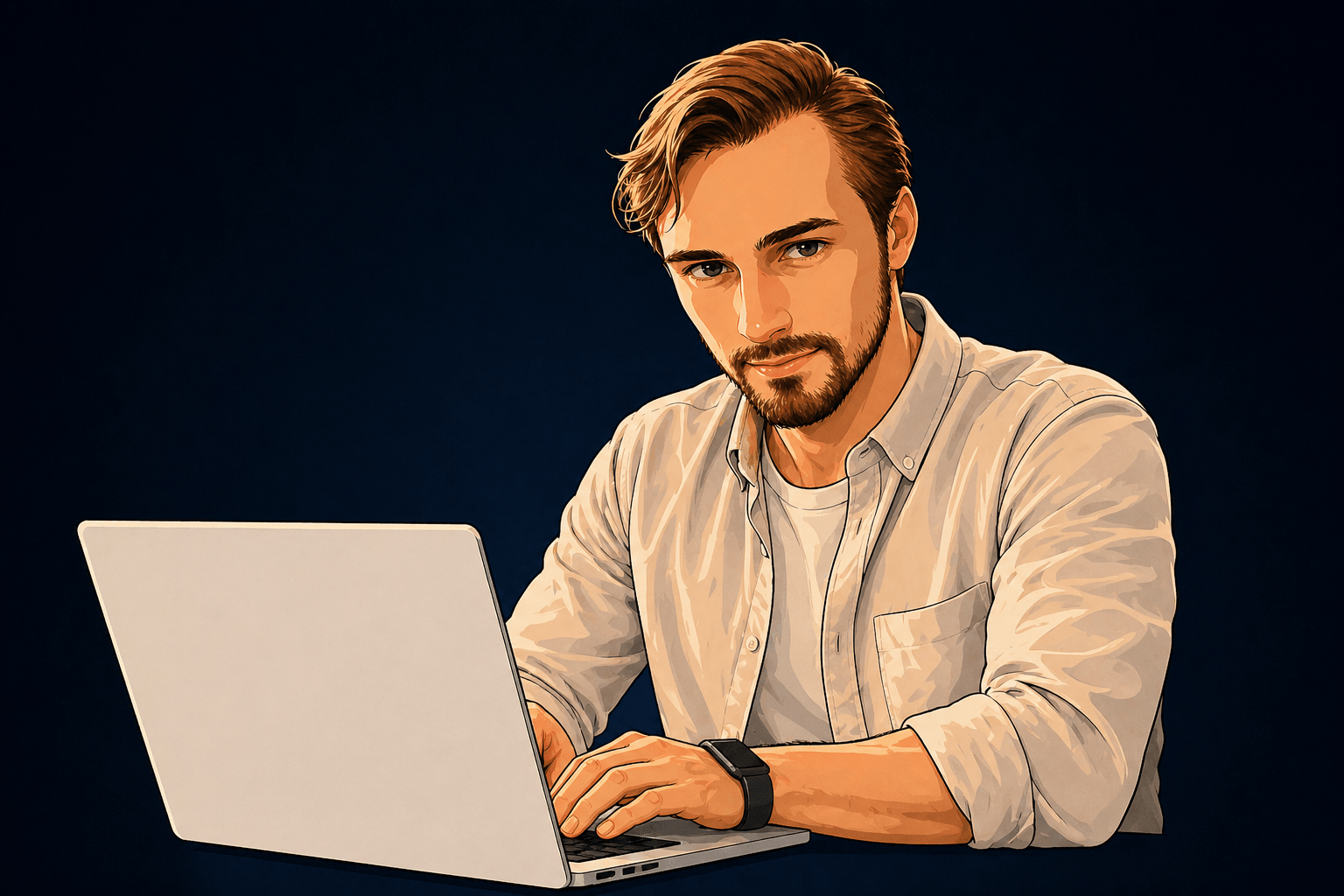 Portrait illustration of Michael Kick